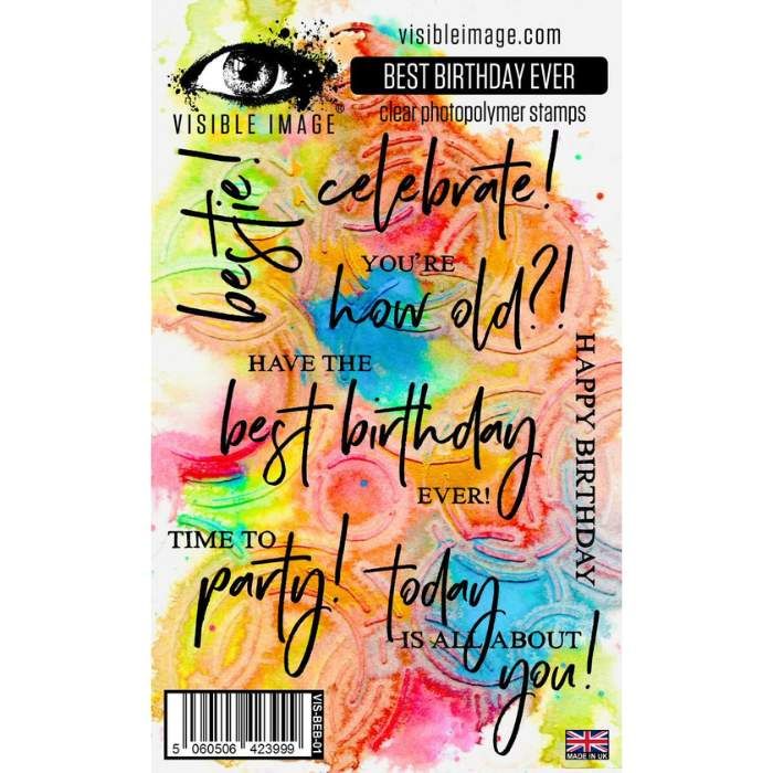 Visible Image Best Birthday Ever Stamp Set